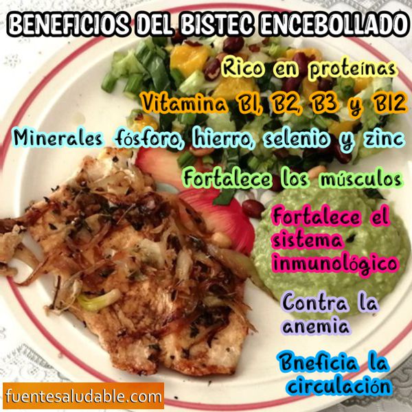 Beneficios de comer bistec encebollado