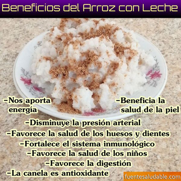 Beneficios de un arroz con leche