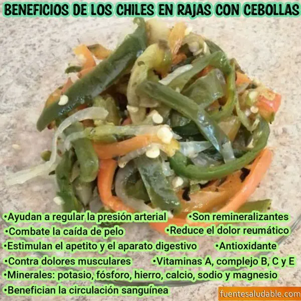 Propiedades de las rajas de chiles jalape�o con cebolla